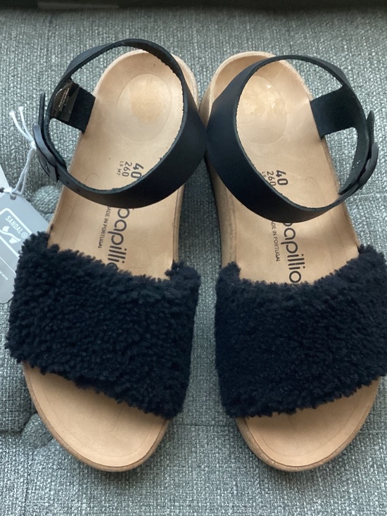 Papillio Shoes - Birkenstock Women's Papillio Glenda Natural Leather / Shearling Sandal, size 9